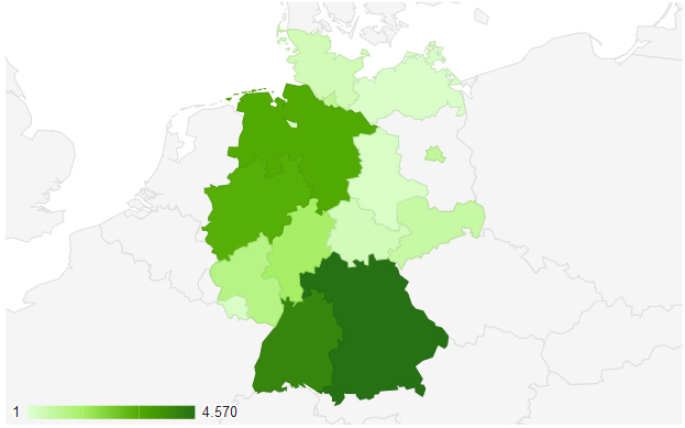 Übersicht der Besucherverteilung innerhalb Deutschlands